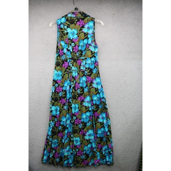 Bentley Vintage 100% Rayon Button-Up Dress-Size Small-90's-Front Slits-Floral - Picture 12 of 12
